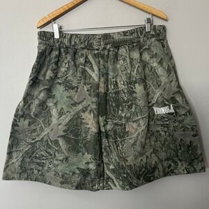 YoungLA 1042 Heritage Green Tree Camo Shorts Mens XXL Green Brown Baggy 8"